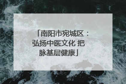 南阳市宛城区：弘扬中医文化 把脉基层健康