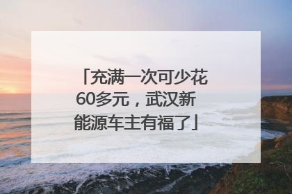 充满一次可少花60多元，武汉新能源车主有福了