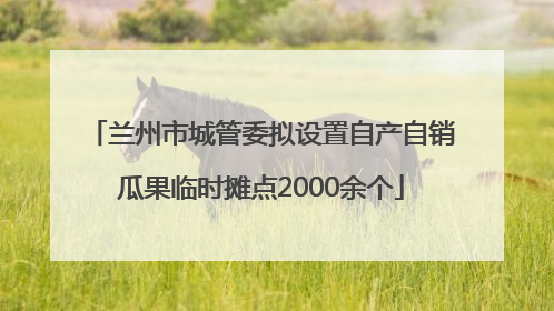 兰州市城管委拟设置自产自销瓜果临时摊点2000余个