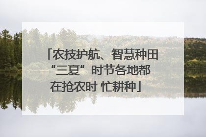 农技护航、智慧种田 “三夏”时节各地都在抢农时 忙耕种