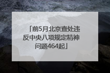 前5月北京查处违反中央八项规定精神问题464起