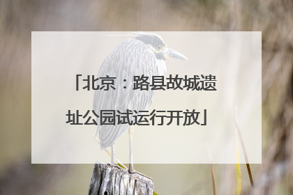 北京：路县故城遗址公园试运行开放