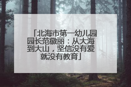 北海市第一幼儿园园长范徽丽：从大海到大山，坚信没有爱就没有教育