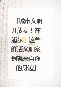 城市文明开放麦！在浦东，这些鲜活文明案例就来自你的身边