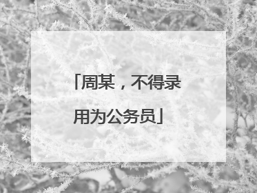 周某，不得录用为公务员