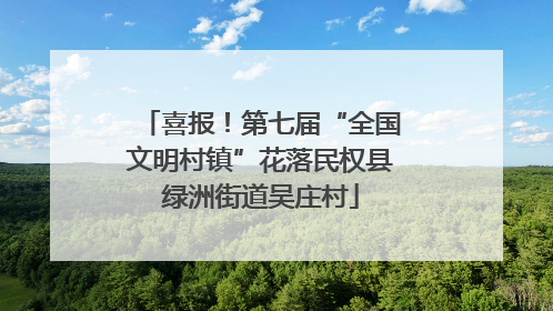 喜报！第七届“全国文明村镇”花落民权县绿洲街道吴庄村