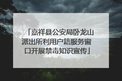 嘉祥县公安局卧龙山派出所利用户籍服务窗口开展禁毒知识宣传