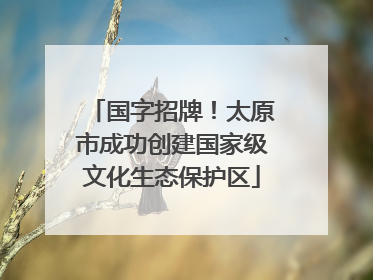国字招牌！太原市成功创建国家级文化生态保护区