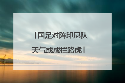 国足对阵印尼队 天气或成拦路虎