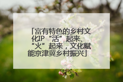 富有特色的乡村文化IP“活”起来、“火”起来，文化赋能京津冀乡村振兴