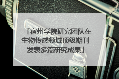 宿州学院研究团队在生物传感领域顶级期刊发表多篇研究成果