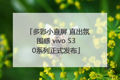 多彩小直屏 直出氛围感 vivo S30系列正式发布