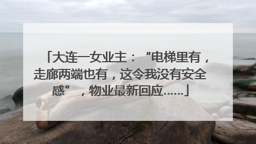 大连一女业主：“电梯里有，走廊两端也有，这令我没有安全感”，物业最新回应……