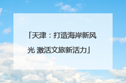 天津：打造海岸新风光 激活文旅新活力