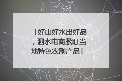 好山好水出好品，泗水电商紧盯当地特色农副产品