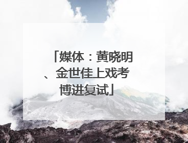 媒体：黄晓明、金世佳上戏考博进复试