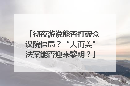 彻夜游说能否打破众议院僵局？“大而美”法案能否迎来黎明？