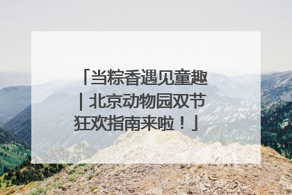 当粽香遇见童趣｜北京动物园双节狂欢指南来啦！