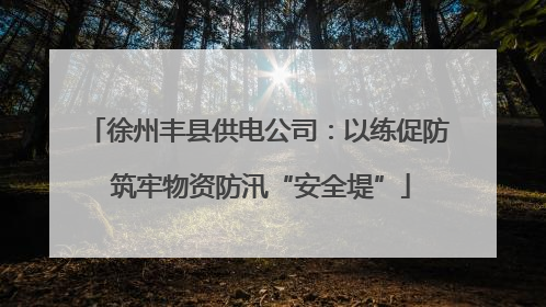 徐州丰县供电公司：以练促防 筑牢物资防汛“安全堤”
