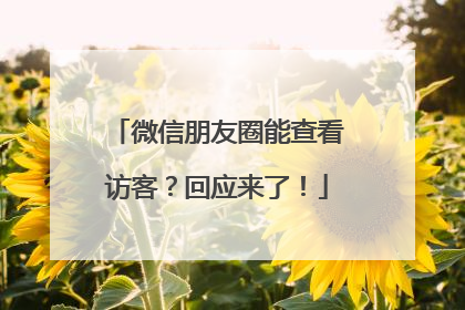 微信朋友圈能查看访客？回应来了！