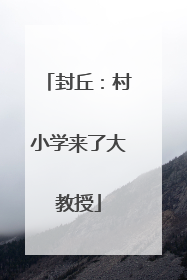 封丘：村小学来了大教授