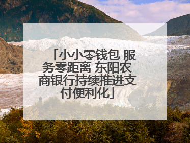 小小零钱包 服务零距离 东阳农商银行持续推进支付便利化