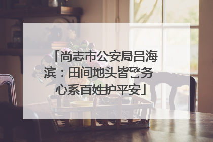 尚志市公安局吕海滨：田间地头皆警务 心系百姓护平安