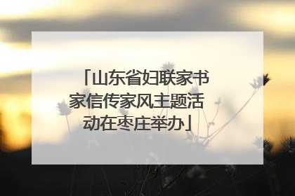 山东省妇联家书家信传家风主题活动在枣庄举办