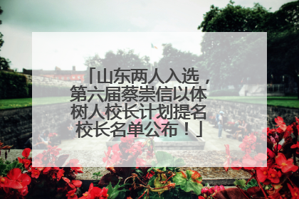 山东两人入选，第六届蔡崇信以体树人校长计划提名校长名单公布！
