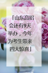 山东高招会还有9天举办，今年为考生带来四大惊喜