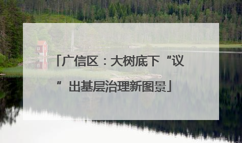 广信区：大树底下“议”出基层治理新图景