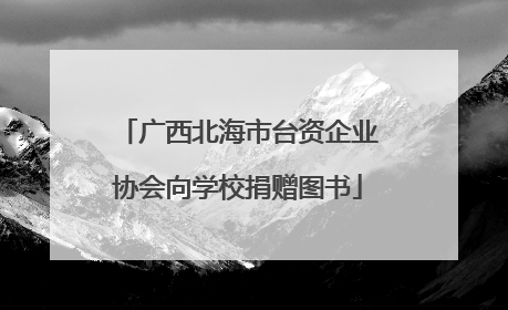 广西北海市台资企业协会向学校捐赠图书