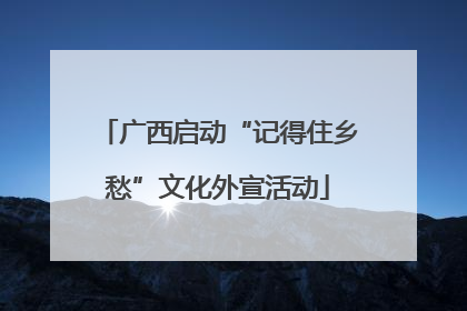 广西启动“记得住乡愁”文化外宣活动