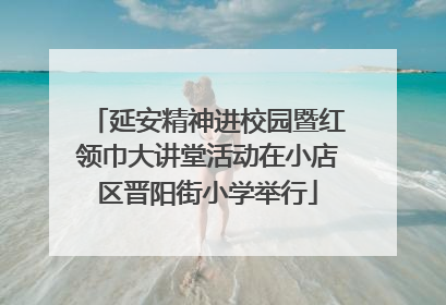 延安精神进校园暨红领巾大讲堂活动在小店区晋阳街小学举行
