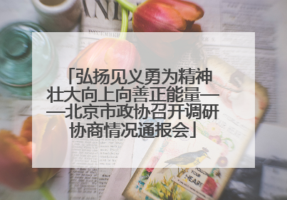 弘扬见义勇为精神 壮大向上向善正能量——北京市政协召开调研协商情况通报会