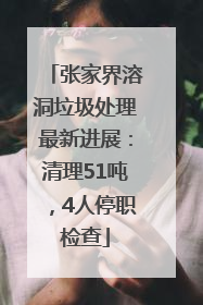 张家界溶洞垃圾处理最新进展：清理51吨，4人停职检查