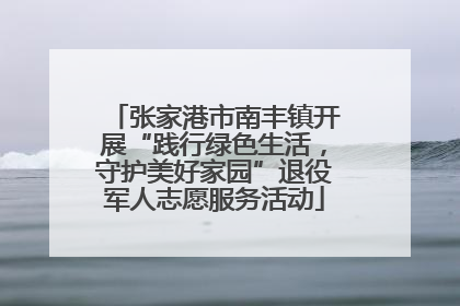 张家港市南丰镇开展“践行绿色生活，守护美好家园”退役军人志愿服务活动