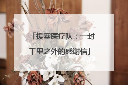 援塞医疗队：一封千里之外的感谢信