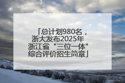 总计划980名，浙大发布2025年浙江省“三位一体”综合评价招生简章