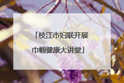 枝江市妇联开展巾帼健康大讲堂