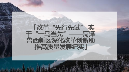 改革“先行先试” 实干“一马当先”——菏泽鲁西新区深化改革创新助推高质量发展纪实