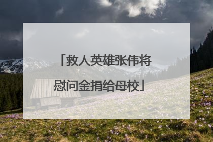 救人英雄张伟将慰问金捐给母校