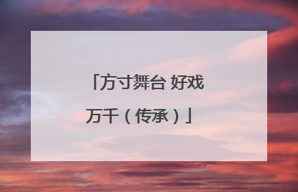 方寸舞台 好戏万千（传承）