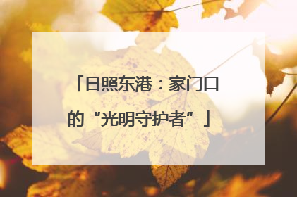 日照东港：家门口的“光明守护者”