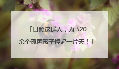 日照这群人，为 520 余个孤困孩子撑起一片天！