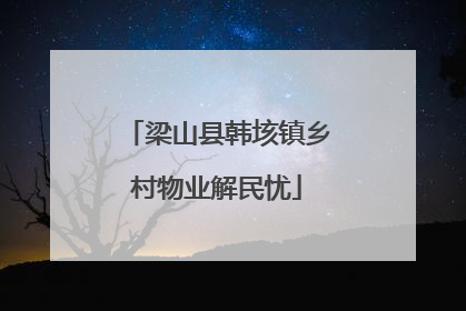 梁山县韩垓镇乡村物业解民忧