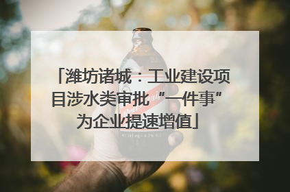 潍坊诸城：工业建设项目涉水类审批“一件事” 为企业提速增值
