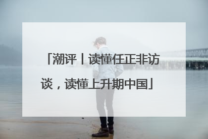 潮评丨读懂任正非访谈，读懂上升期中国