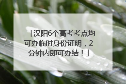 汉阳6个高考考点均可办临时身份证明，2分钟内即可办结！