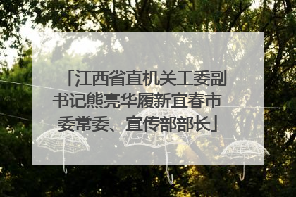 江西省直机关工委副书记熊亮华履新宜春市委常委、宣传部部长